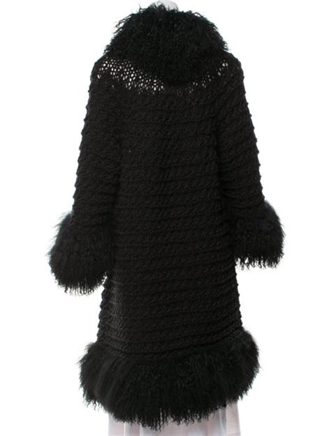 chanel mat top coat|Chanel faux fur coat.